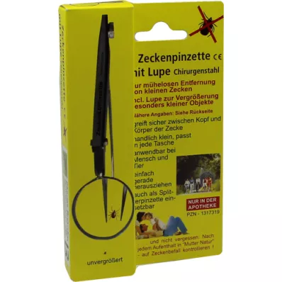 ZECKENPINZETTE Acero quirúrgico con lupa, 1 pieza