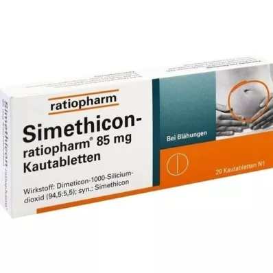 SIMETHICON-Ratiopharm 85 mg tabletas masticables, 20 piezas