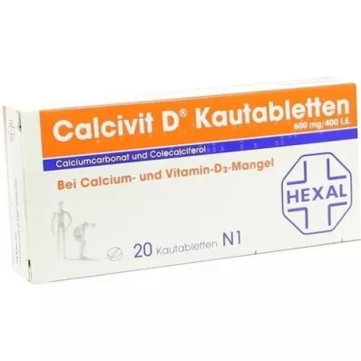 CALCIVIT D Tabletas masticables, 20 piezas