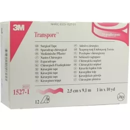 TRANSPORE Yeso de 2,5 cm x 9,1 m, 12 piezas