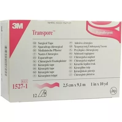 TRANSPORE Yeso de 2,5 cm x 9,1 m, 12 piezas