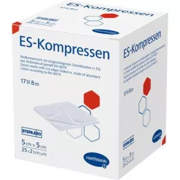 ES-KOMPRESSEN estéril 5x5 cm 8 veces, 25X2 uds