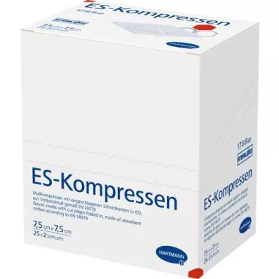 ES-KOMPRESSEN estéril 7,5x7,5 cm 8 veces, 25X2 piezas