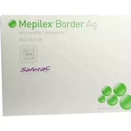 MEPILEX Conexión de espuma Border Ag 10x12,5 cm estéril, 5 piezas
