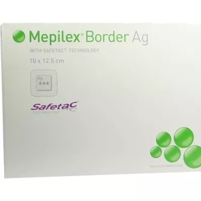 MEPILEX Conexión de espuma Border Ag 10x12,5 cm estéril, 5 piezas