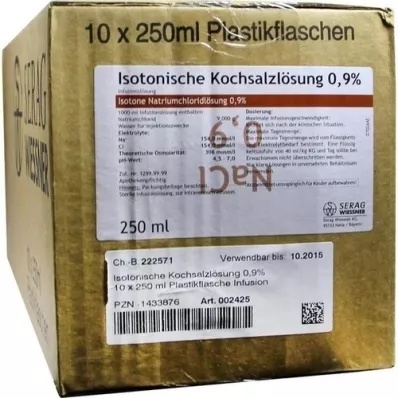 ISOTONISCHE Solución salina 0,9% plástico inf. solución, 10X250 ml