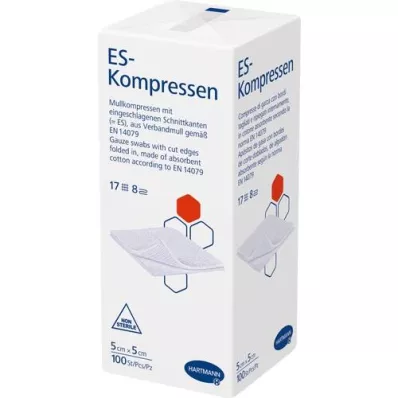 ES-KOMPRESSEN no estéril 5x5 cm 8 veces, 100 piezas