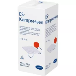 ES-KOMPRESSEN no estéril 7,5x7,5 cm 12 veces, 100 piezas