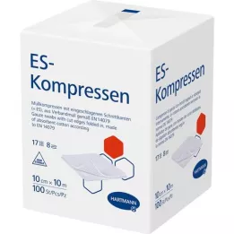 ES-KOMPRESSEN no estéril 10x10 cm 8 veces, 100 unidades