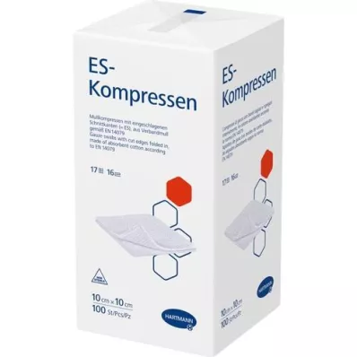 ES-KOMPRESSEN no estéril 10x10 cm 16 veces, 100 unidades ES-KOMPRESSEN no estéril 10x10 cm 16 veces, 100 unidades