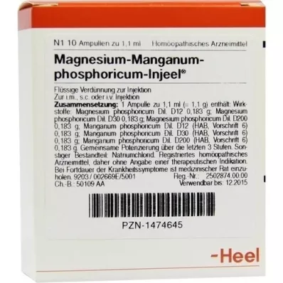 MAGNESIUM MANGANUM Ampollas de fosforicum Injeel, 10 piezas