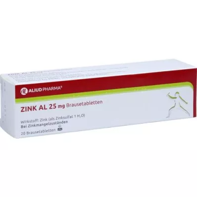 ZINK AL 25 mg comprimidos efervescentes, 20 unidades