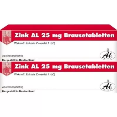 ZINK AL 25 mg comprimidos efervescentes, 40 unidades