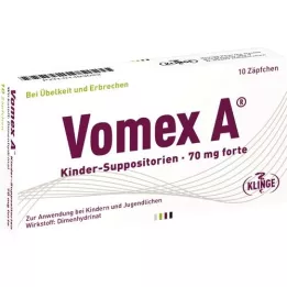VOMEX A Supositorios para niños 70 mg forte, 10 piezas