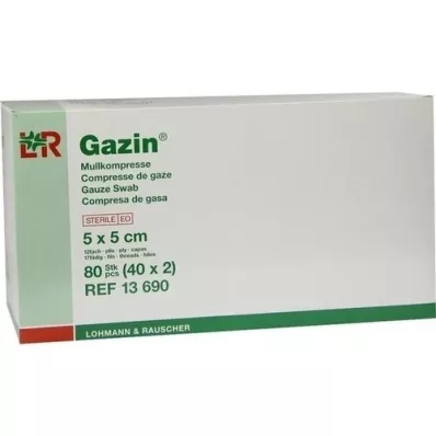 GAZIN Comp. gasa 5x5 cm estéril 12 veces, 40x2 piezas