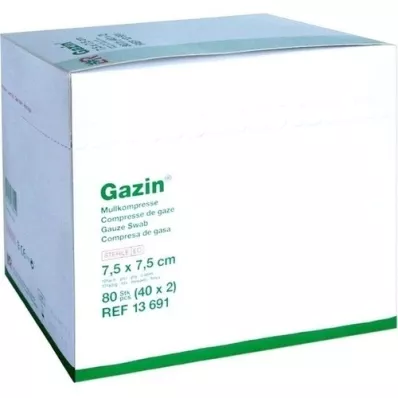 GAZIN Comp. gasa. 7,5x7,5 cm estéril 12 veces, 40x2 piezas