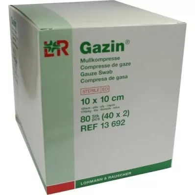 GAZIN Comp. gasa. 10x10 cm estéril 12 veces, 40x2 piezas