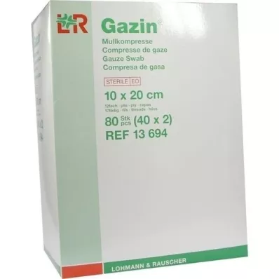 GAZIN Comp. gasa. 10x20 cm estéril 12 veces, 40x2 piezas