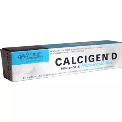 CALCIGEN D 600 mg/400 UI comprimidos efervescentes, 20 unidades