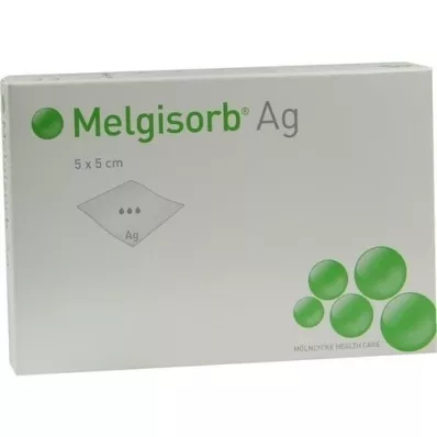 MELGISORB Vendaje Ag 5x5 cm, 10 piezas