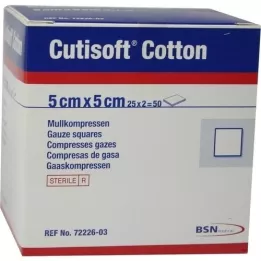 CUTISOFT Algodón 5x5 cm estéril, 25X2 uds