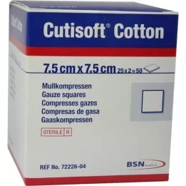 CUTISOFT Algodón compuesto 7,5x7,5 cm estéril, 25X2 uds