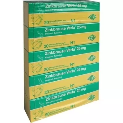 ZINKBRAUSE Verla 25 mg tabletas efervescentes, 100 piezas