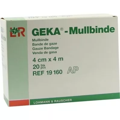 MULLBINDEN GEKA 4 cm x 4 m, 20 unidades