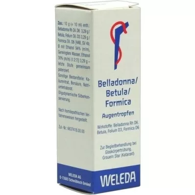 BELLADONNA/BETULA/FORMICA Gotas para los ojos, 10 ml