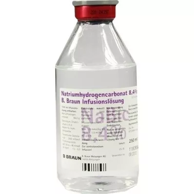 NATRIUMHYDROGENCARBONAT B.Braun 8,4% vidrio, 250 ml