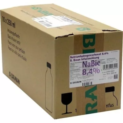 NATRIUMHYDROGENCARBONAT B.Braun 8,4% vidrio, 10X250 ml