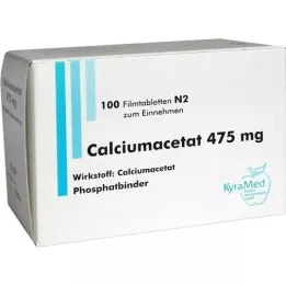 CALCIUMACETAT 475 mg comprimidos recubiertos con película, 100 unidades