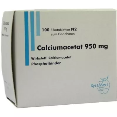 CALCIUMACETAT 950 mg comprimidos recubiertos con película, 100 unidades