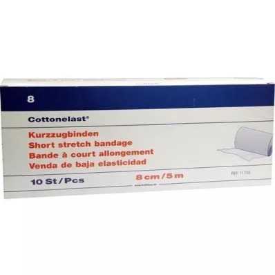 KURZZUGBINDE Cottonelast 8 cm x 5 m, 10 piezas