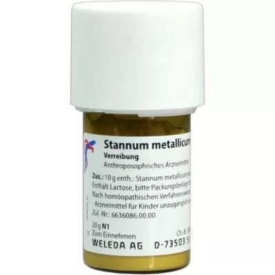 STANNUM METALLICUM praeparatum D 8 Trituración, 20 g