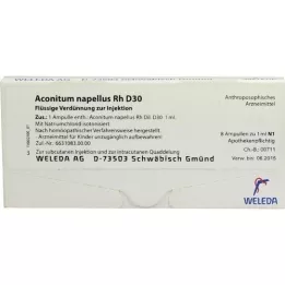 ACONITUM NAPELLUS Rh D 30 ampollas, 8X1 ml