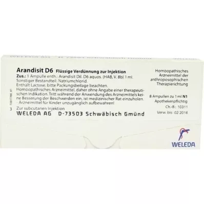 ARANDISIT D 6 ampollas, 8X1 ml