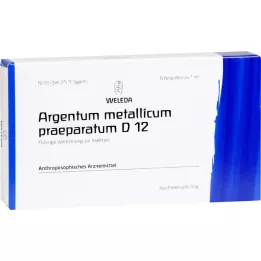 ARGENTUM METALLICUM praeparatum D 12 ampollas, 8 piezas
