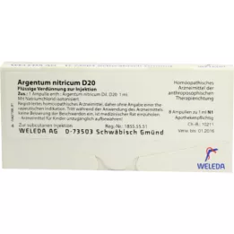 ARGENTUM NITRICUM D 20 ampollas, 8X1 ml