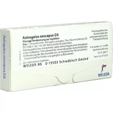 ASTRAGALUS EXSCAPUS D 3 ampollas, 8X1 ml