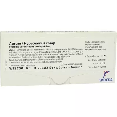 AURUM/HYOSCYAMUS comp. ampollas, 8X1 ml