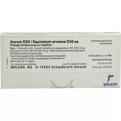 AURUM D 30/Equisetum arvense D 20 ampollas aa, 8X1 ml