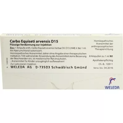 CARBO EQUISETI arvensis D 15 ampollas, 8X1 ml
