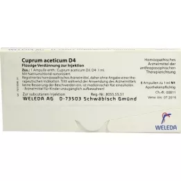 CUPRUM ACETICUM D 4 ampollas, 8X1 ml