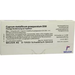 CUPRUM METALLICUM praep.D 30 ampollas, 8X1 ml