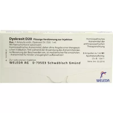 DYSKRASIT D 20 ampollas, 8X1 ml