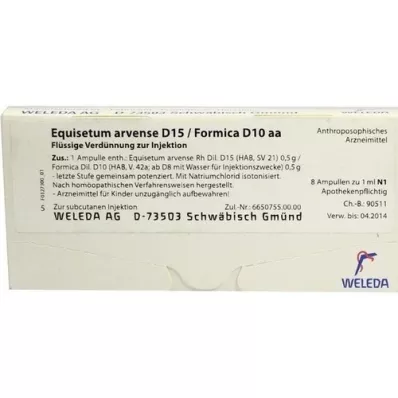 EQUISETUM ARVENSE Ampollas D 15/Formica D 10 aa, 8X1 ml