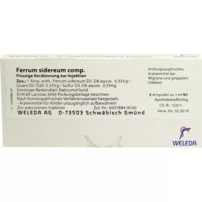 FERRUM SIDEREUM COMP.Ampollas, 8X1 ml