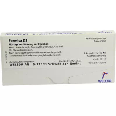 FORMICA D 3 ampollas, 8X1 ml