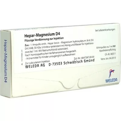 HEPAR MAGNESIUM D 4 ampollas, 8 piezas
